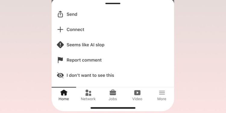 LinkedIn test knop om 'AI-slop' te melden